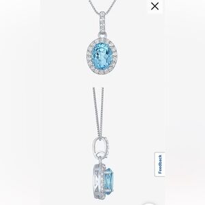 Blue Topaz Sterling Silver Necklace